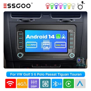 Für VW GOLF 5 6 Touran Polo Carplay Android 14 7" Autoradio 6+128G 4G GPS DSP AM - Bild 1 von 18