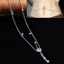 Crystal Belly Navel Ring Button Bar Waist Chain Dangle Body Jewelry A4C8