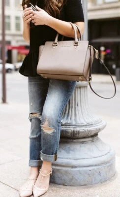 Michael Kors taupe saffiano leather large bag - Image 1 of 4