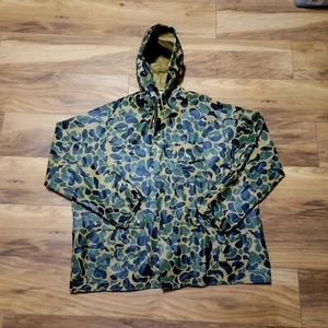 Vtg RAINSKINS Tufflite Camo Waterproof Hunting Double Reinforced Rain JACKET XL - Picture 1 of 6