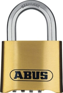 ABUS Combination Padlock, Brass Body with Stainless Steel Shackle- 180IB/50 - Picture 1 of 6