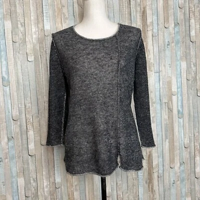 Suéter Top Hábitat M Costura Expuesta 100% Lino Tejido Boho Lagenlook Foto 1 de 4