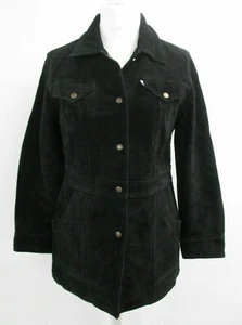 Women's Vintage Levi's Suede Trucker Jacket - Size M/L - Black - Picture 1 of 9