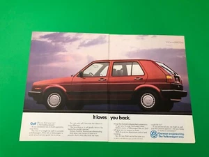 1989 1990 VOLKSWAGEN GOLF VINTAGE ORIGINAL PRINT AD ADVERTISEMENT - Picture 1 of 1