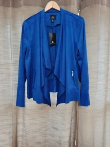 Blazer para mujer Jules & Leopold Waterfall frente abierto suave azul profundo talla XL nuevo con etiquetas - Imagen 1 de 6