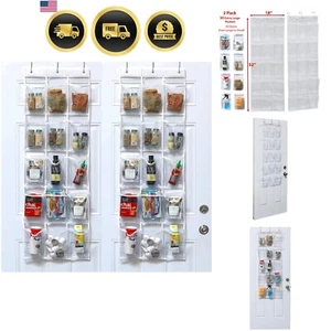 Over the Door Speisekammer Organizer 2er Pack durchsichtige Aufbewahrung mit 15 Taschen - Bild 1 von 7