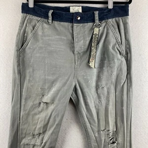 Koto Hose Herren 33 grau Eingrifftaschen distressed zerrissen Cord Hüfttaschen - Bild 1 von 21