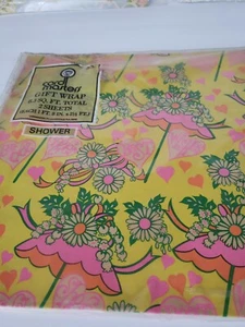 Lot of Vintage 1960s Gift Wrapping Paper Wedding Anniversary Bridal Shower New - Picture 1 of 8