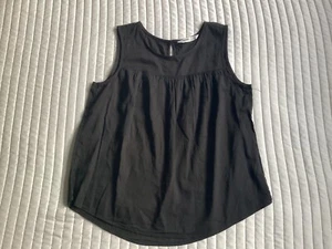 Sonoma Blouse Women Size Petite Medium Black Sleeveless Pullover Summer Top - Picture 1 of 4