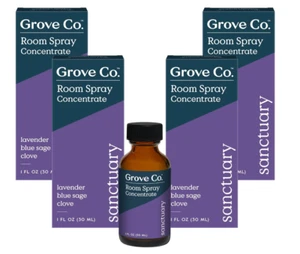 Grove Co. Air Freshener Concentrate (4 x 1 fl oz) Liquid Room Spray Refills Lave - Picture 1 of 7