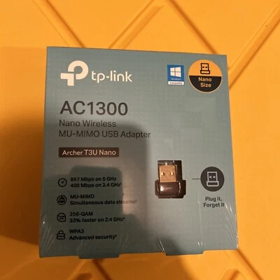 TP-Link Archer T3U Nano USB WiFi Dual Band 2.4/5Ghz Wireless Network Adapter New - Image 1 of 4