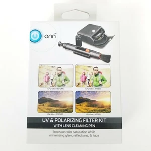 Kit de filtro polarizador Onn UV y vidrio DLSR con pluma de limpieza de lentes nuevo - Imagen 1 de 4