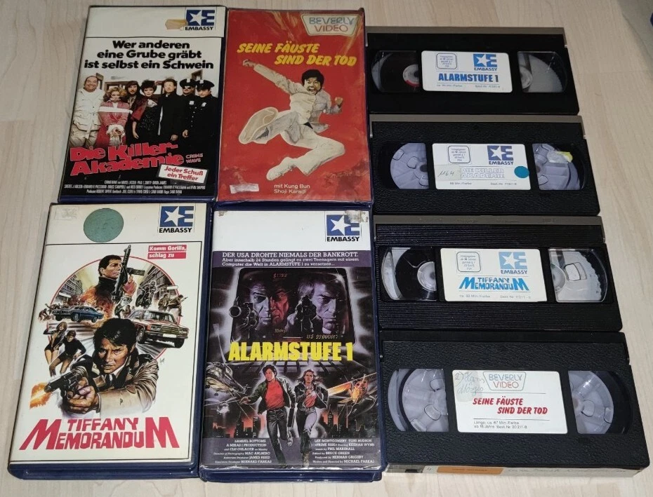VHS Sammlung Embassy Killer Akademie Tiffany Memorandum Alarmstufe 1 Fäuste Tod  - Bild 1 von 1