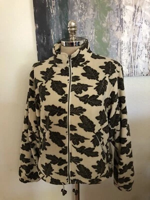 VINTAGE SUNICE Golf Full Zip Fleece Leaf Jacket Women’s SIZE SMALL - Image 1 of 4