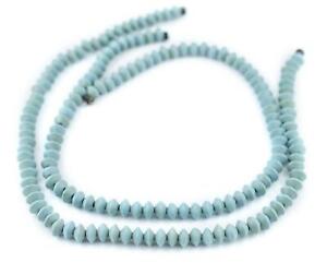 Light Blue Bicone Natural Wood Beads 5x8mm 16 Inch Strand
