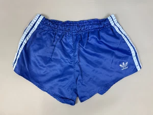 VINTAGE ADIDAS SHORTS GLANZ FOOTBALL SOCCER MENS SPRINTER POLYAMID BLUE SIZE 6 - Picture 1 of 9
