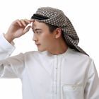 Men Long Sleeve Saudi Arab Thobe Islamic Muslims Dubai Robe Kaftan With Shemagh