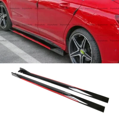 For Acura Integra 86" Side Skirt Extension Rocker Panel Splitter Black Red - Image 1 of 4