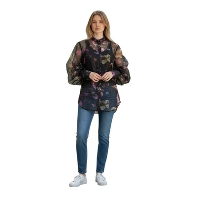 Blusa Equipment Boleyn Mujer Talla M Botones Seda Transparente Estampado Floral Foto 1 de 4