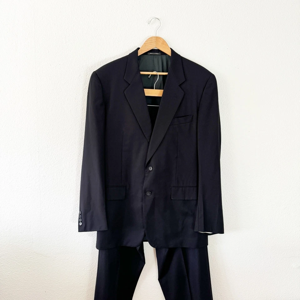 Corneliani Blazer Suit Set Men's 50L Black Made in Italy Virgin Wool - Image 1 of 4