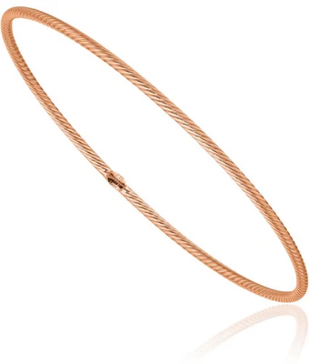 14K Solid Rose Gold Slip On Bangle Bracelet - Image 1 of 4