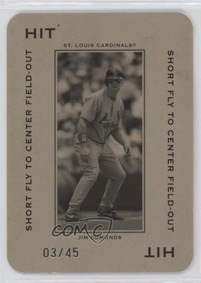 2005 Donruss Throwback Threads Hit Short Fly to Center Field-Out /45 Jim Edmonds - Image 1 of 2