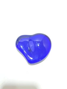 Tiffany & Co Cobalt Blue Glass Heart Paperweight Elsa Peretti Design Signed - Picture 1 of 5