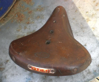 ancienne selle de vélo en cuir VIDAL Parfet Croupon Garanti - Photo 1/4