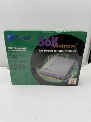 Actiontec 56K External DATA/FAX MODEM DOS WINDOWS V9.0 Standard Factory Sealed - Image 1 of 4