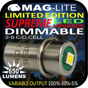 MAGLITE LED CONVERSION UPGRADE DIMMABLE C/D BULB GLOBE TORCH FLASHLIGHT 650lm AU - Picture 1 of 6