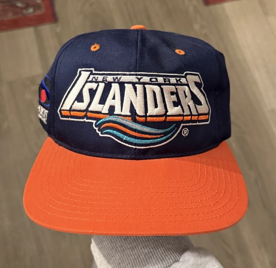 Vintage New York Islanders Fisherman Snapback Hat Cap Rare 90s NHL Hockey - Image 1 of 4