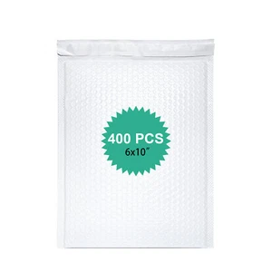 6"x10" 400 Bags Bubble Mailers Waterproof Self Seal White Shipping Mailers - Picture 1 of 6
