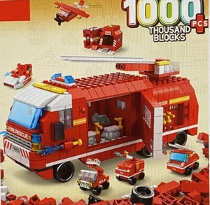 JUEGO DE LADRILLOS DE CAMIÓN DE RESCATE DE BOMBEROS 1000 PIEZAS 6 en 1 bloques de construcción hágalo usted mismo modelo ¡NUEVO! - Imagen 1 de 3