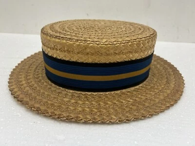 SOMBRERO SKIMMER VINTAGE talla 7 1/8 bote paja tejido FACILO cinta barbería años 30 Foto 1 de 4