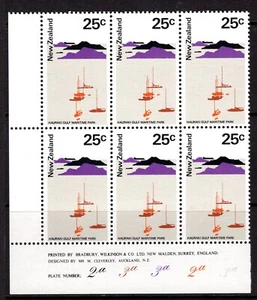 New Zealand 1970 Pictorials - 25c Hauraki Gulf Plate 2a3a3a2a3a Block MNH - Picture 1 of 1