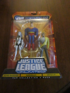 Justice League Unlimited Fan Collection 3 Pk Superman Silver Banshee Metallo