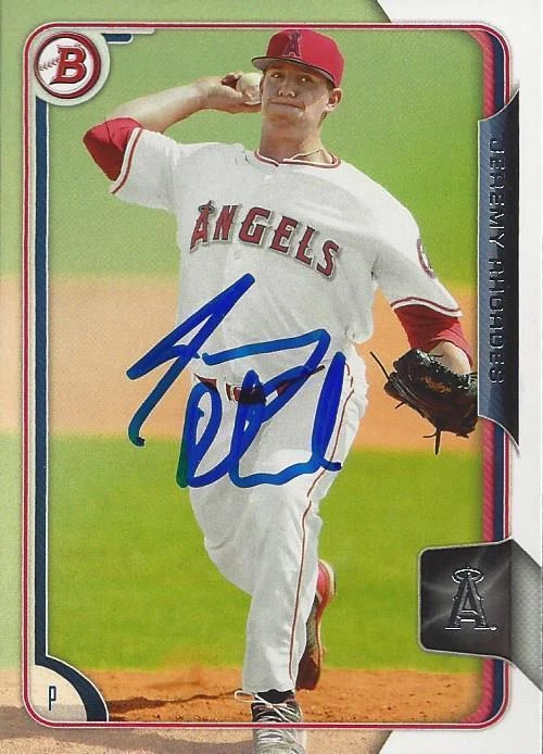 Jeremy Rhoades Los Angeles Angels 2015 Bowman Signed Card - Image 1 of 1