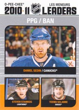 2011-12 O-Pee-Chee League Leaders #LL5 Daniel Sedin/Steven Stamkos/Teemu Selanne