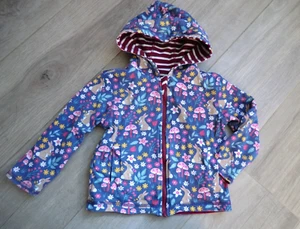 JJMB reversible hooded sweatshirt jacket 100% cotton stripes rabbits Age 2-3 yr - Picture 1 of 4