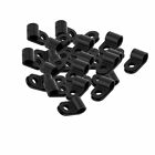 30pcs Plast noir R Type câble clip serrage 6mm Dia Tuyau fil