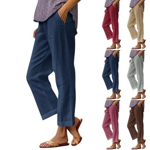 High Waisted Pants Stretchy Wide Leg Pant For Women Casual Comfy Pants Trousers - Picture 1 of 15