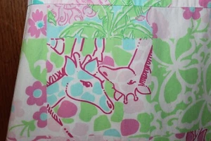 Lilly Pulitzer Kissing Giraffe Dress Sz 14 Lined patchwork Lion Pink sundress - Picture 1 of 8