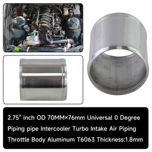 Alloy Aluminum Hose Adapter Joiner Pipe Connector Polished 70mm 2.75 inch OD - Picture 1 of 9