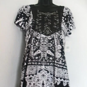 One World Sleeveless Black and White Top S NWT. - Picture 1 of 8