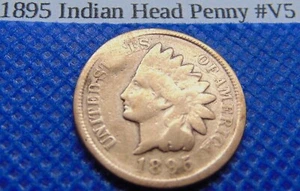 1895 Circulated Indian Head Cent, Good Clear Date #V5 - Bild 1 von 2