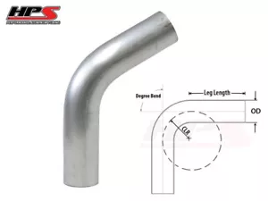 Tubo de codo de aluminio HPS 1 3/8"" 35 mm OD 6061 calibre 16 2,5"" CLR - Imagen 1 de 1