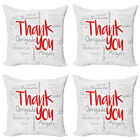Thank You Pillow cushion set of 4 Appreciation Merci Danke