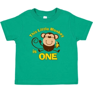 Inktastic Little Monkey 1st Birthday Boy Baby T-Shirt Boys Jungle Safari Banana - Picture 1 of 7