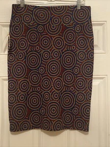 LuLaRoe Gonna Donna Cassie Grande Multicolore Geometrica Astratta Elasticizzata - Foto 1 di 9