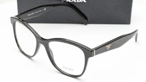 Prada VPR12T 1AB-1O1 Cat Eye Gloss Black Womens Eyeglasses 51mm - Picture 1 of 8